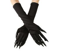 Jascatin Halloween Guanti con Unghie Lunghe Cosplay Costume Artiglio Paw Guanti Guanti Maniche Punta Fantasma Bizarre Guanti Mano Guanti per Halloween Cosplay (Nero, Taglia unica)