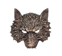 Jascatin Maschera da lupo mannaro per Halloween, maschera da lupo mannaro 3D per cosplay, costume da uomo (marrone)