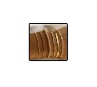 Jascatin Stratered 6PCS Braccialetti Catena Del Metallo Stacking Braccialetto Della Mano Del Metallo Braccialetti Set per Le Donne (Oro)