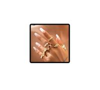 Jascatin Vintage anello di geometria impilabile anelli di cristallo irregolari regolabili anello di ginocchia set gioielli per le donne (Oro)