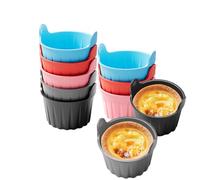 JasCherry 10 stampi per muffin in silicone, antiaderenti, riutilizzabili