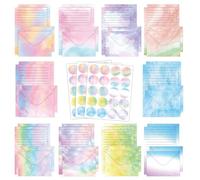 JasCherry 160 set di cancelleria con buste, 50 fogli di cancelleria A5 (10 modelli) con 50 buste, adatti per inviti, lettere, biglietti di ringraziamento, congratulazioni, set F