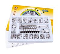 JasCherry 18 Pezzi Rompicapo Puzzle Giocattoli di Metallo Set - Giochi Logica Rompicapi per Adulti Gioco di Mente Puzzle di Ferro per Adulto - Giocattolo Bambini e Ragazzi #1