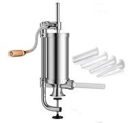 JasCherry 2.5 LB Verticale Macchina per Salsicce in Acciaio Inossidabile - Insaccatrice per Salsiccia Manuale con Base a Ventosa e 4 Tubi di Ripieno - Capacità 2.5LB