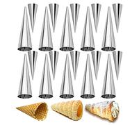 JasCherry 20 Pezzi Acciaio Inox Croissant Cono Form Set - Grande e Piccolo Cannoli Tubo Stampi da Forno per Torte, Pane, Pasticceria Cream Roll Mold #3