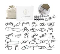 JasCherry 30 Pezzi Rompicapo Puzzle Giocattoli di Metallo Set - Giochi Logica Rompicapi per Adulti Gioco di Mente Puzzle di Ferro per Adulto - Giocattolo Bambini e Ragazzi #001