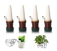 JasCherry 4 pz Coni per Irrigazione a Goccia per Bottiglia, Innaffiare Piante in Vacanza, Irrigazione Automatica in Ceramica con Tubo in PP, Sistema di Irrigatore per Piante da Interno ed Esterno (B)