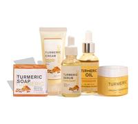 JasCherry Kit per la cura della pelle di curcuma con crema alla curcuma, sapone alla curcuma, olio di curcuma e crema viso alla curcuma