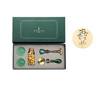 JasCherry Kit Retro Sigillo di Cera Timbro, Sigillante con Riscaldatore Sigillo Cera, Kit per Lettera, Biglietti D'auguri, Manoscritti Antichi, Invito a Nozze