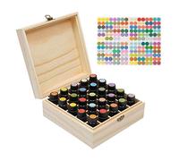 JasCherry Scatola per Oli Essenziali, Contenitore per Oli Essenziali in Legno a 25 Scomparti per Flaconi di Oli Essenziali o Fragranze da 5 ml o 10 ml, Mantieni i Tuoi Oli al Sicuro e Salvaspazio