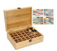 JasCherry Scatola per Oli Essenziali, Contenitore per Oli Essenziali in Legno a 35 Scomparti per Flaconi di Oli Essenziali o Fragranze da 5 ml o 10 ml, Mantieni i Tuoi Oli al Sicuro e Salvaspazio