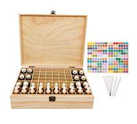 JasCherry Scatola per Oli Essenziali, Contenitore per Oli Essenziali in Legno a 68 Scomparti per Flaconi di Oli Essenziali o Fragranze da 5 ml o 10 ml, Mantieni i Tuoi Oli al Sicuro e Salvaspazio