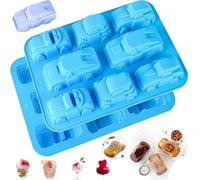 JasCherry Stampi per Caramelle e Cioccolato in Silicone, Stampi a Forma di Auto 3D a 8 Cavità Stampo Muffin Stampo Sapone per Gelatina, Biscotti, Caramelle, Cheesecake