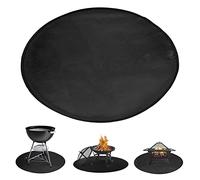 JasCherry Tappetino Lgnifugo Tappetino a 3 Strati per Pozzo del Fuoco per Coperta - Rotondo Tappetino per Braciere, Barbecue, Prato, Patio Esterno - Diametro 61CM Nero