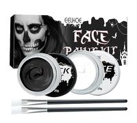 JasCherry Trucco Bianco e Nero Viso, Per Pittura Del Corpo, Colore Bianco e Nero a Base Di Olio, Per Halloween, Feste, Cosplay, Clown, Effetti Speciali Sfx, Trucco Per Bambini e Adulti