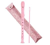 Jasenna Flauto dolce soprano a 8 fori, per principianti, con asta di pulizia e custodia in pelle, per intrattenimento domestico (rosa intagliato a 3)