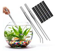 JASFLY 10 adesivi a temperatura dell'acqua, 18 - 34 °C, termometri autoadesivi per acquario, per serbatoio di pesce e acquario, con 2 pinzette per ragni, serpenti, acquari, attrezzi per mangimi