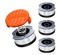 JASFLY 4 Pezzi Bobine Tagliaerba per Tagliabordi Black & Decker Rocchetto Filo para Tagliabordi Black Decker Lunghezza 9,14m, Diametro 1,65mm con 1 Copri Bobina e 1 Molla