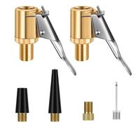 JASFLY 6 adattatori per valvola auto, in ottone, per pompa ad aria, con adattatori a cono e aghi per palla, per bicicletta, auto, nuoto, pallacanestro, gonfiare