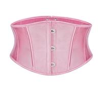 JasGood - Cintura da donna in stile corsetto con lacci, bustino con stecche, per cosplay di Halloween, Steampunk, Rinascimento, pirata, Colore: rosa., Fit Taille Größe 82cm-92cm
