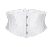 JasGood - Cintura da donna in stile corsetto con lacci, bustino con stecche, per cosplay di Halloween, Steampunk, Rinascimento, pirata, bianco, 80-91 cm