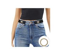 JasGood - Cintura elastica da donna, senza fibbia, per uomo e donna, per taglie forti, cintura invisibile, per pantaloni e jeans, 2-nero., S : 60/ 85 cm vita