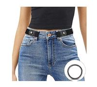JasGood Cintura Elastica Senza Fibbia per Donna Cinture Elastica Regolabile Invisibili da Donna Uomo per Jeans Pantaloni Abiti,Nero,M-L:Adatto al girovita 86cm-125cm