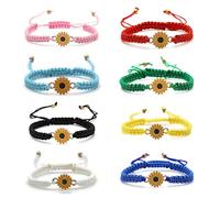 Jasimkiss Braccialetti con girasole regolabili Boho girasole margherita braccialetti fatti a mano corda intrecciata amicizia braccialetti abbinati braccialetti promessa braccialetti per coppie donne