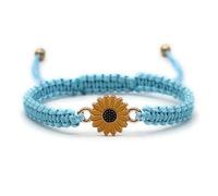 Jasimkiss Braccialetti con girasole regolabili Boho girasole margherita braccialetti fatti a mano corda intrecciata amicizia braccialetti abbinati braccialetti promessa braccialetti per coppie donne