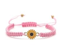 Jasimkiss Braccialetti con girasole regolabili Boho girasole margherita braccialetti fatti a mano corda intrecciata amicizia braccialetti abbinati braccialetti promessa braccialetti per coppie donne