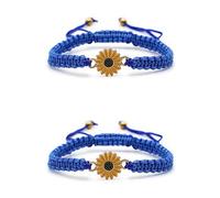Jasimkiss Braccialetti con girasole regolabili Boho girasole margherita braccialetti fatti a mano corda intrecciata amicizia braccialetti abbinati braccialetti promessa braccialetti per coppie donne