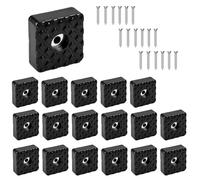 Jasjfasd 18 Pezzi Piedini Gomma Antiscivolo, 22 × 22 × 8 mm Gommini per Sedie Quadrati con Vite per Sedie, Avoli, Scrivanie, Tavolo, Divano a Tutti i Tipi di Mobili, Antiscivolo Piedini Mobili - Nero