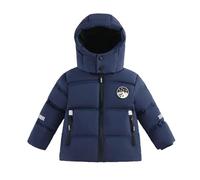 Jaskdconsy Giacca invernale da ragazzo con cappuccio - Calda giacca trapuntata per la stagione fredda | Robusta giacca outdoor per la scuola e il tempo libero, Stil_p04 blu navy, 6-7 Anni