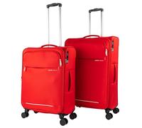 JASLEN - Set Valigie Morbide. Set Valigia Bagaglio a Mano - Durevole Trolley Bagaglio a Mano - Set Trolley con Serratura Combinazione. Set di Valigie, Rosso