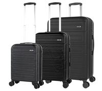 JASLEN - Set valigie - Set Valigie Rigide Offerte. Valigia Grande Rigida, Valigia Media Rigida e Bagaglio a Mano. Set di Valigie con Lucchetto Combinazione TSA, Nero