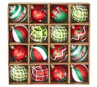 Jasmeko Palline per Albero Natale Set 16Pcs 6cm, Palline colorate infrangibili decorazioni natalizie, Xmas Baubles Sets (C)