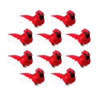Jasmeko Pettirosso Artificiale Clip su Uccello Cardinale Rosso, Decorazioni Albero Natale Feste Giardino Albero (B1-10Pcs-Cardinal)