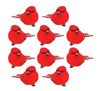 Jasmeko Pettirosso Artificiale Clip su Uccello Cardinale Rosso, Decorazioni Albero Natale Feste Giardino Albero (B3-10Pcs-Cardinal)