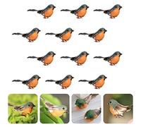 Jasmeko Pettirosso Artificiale Clip su Uccello Cardinale Rosso, Decorazioni Albero Natale Feste Giardino Albero (A1-12Pcs-Robin)