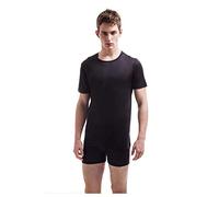 Jasmine Seta Uomo 100% Termica Superiore in Seta Condivido Thermo-Biancheria, T-Shirt a Maniche Corte Nero Small