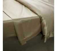 Jasmine Silk 100% Mulberry 19MM Charmeuse Foglio di Seta Piatta (Taupe) - 290 Centimetri x 275 Centimetri re/Super King