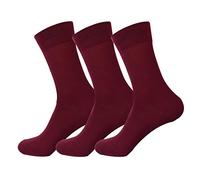 Jasmine Silk 3 paia di calzini supersoft da uomo, 100% Bamboo, 7-11 Burgundy 40-46