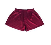 Jasmine Silk Boxer da uomo classici in seta bordeaux, Borgogna, S