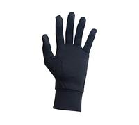 Jasmine Silk Guanti in lana merino, fodera termica, guanti interni per sci, bici, ciclismo, touchscreen, Nero , M