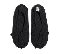 Jasmine Silk Pantofole da balletto in 100% cashmere, per uso interno, ultra morbide, calde e leggere, lussuose scarpe da casa, in cashmere (antracite, S, sistema di taglia UK, per adulti, donne, alfa