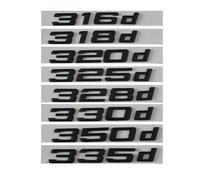 JASMKLX Nero 316d 318d 320d 325d 328d 330d 335d Emblemi for Auto Emblemi Posteriori Numero Lettere Badge Adatti for BMW Serie 3 E90 E46 E91 E92 E93 F30(330d)