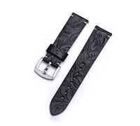 JASMKLX Premium 20mm 22mm Cinturino in pelle da taglio in pelle adatto for Seiko/adatto for Huawei/Fit for la sostituzione del braccialetto del polso del polso dell'orologio di Tissot(Schwarz,20mm