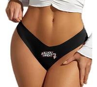JasmyGirls all You Can Eat Sexy Tangas da Donna Seemless Panties, Nero, L