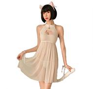 JasmyGirls Sexy Cat Cosplay Lingerie Dress Halloween Kawaii Anime Gattino Buco Della Serratura Costume Carino Cameriera Vestito Giapponese Lolita Biancheria Intima, bianco, Taglia unica