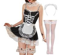 JasmyGirls Sexy Maid Lingerie Vestito da donna Anime Cosplay Dress Plus Size French Maid Costume Sissy Grembiule Halloween Maschile uniforme